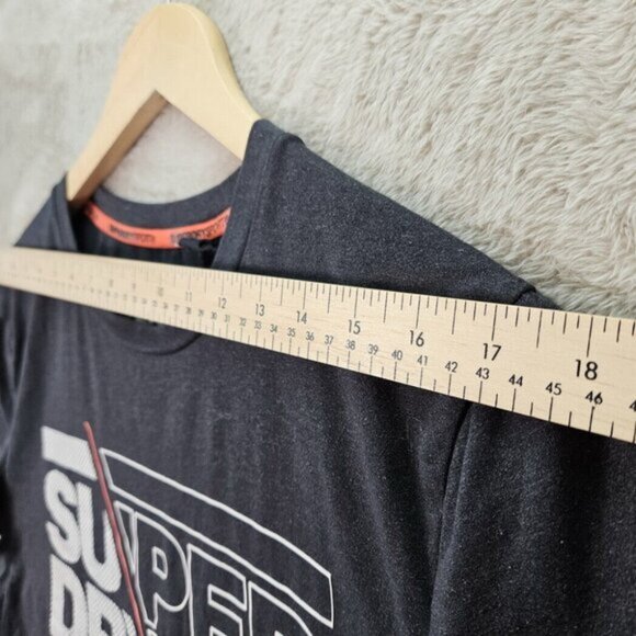 Superdry Sport Spell Out Logo Tee Mens Sz L Black Short Sleeve Graphic T-Shirt - Picture 5 of 10